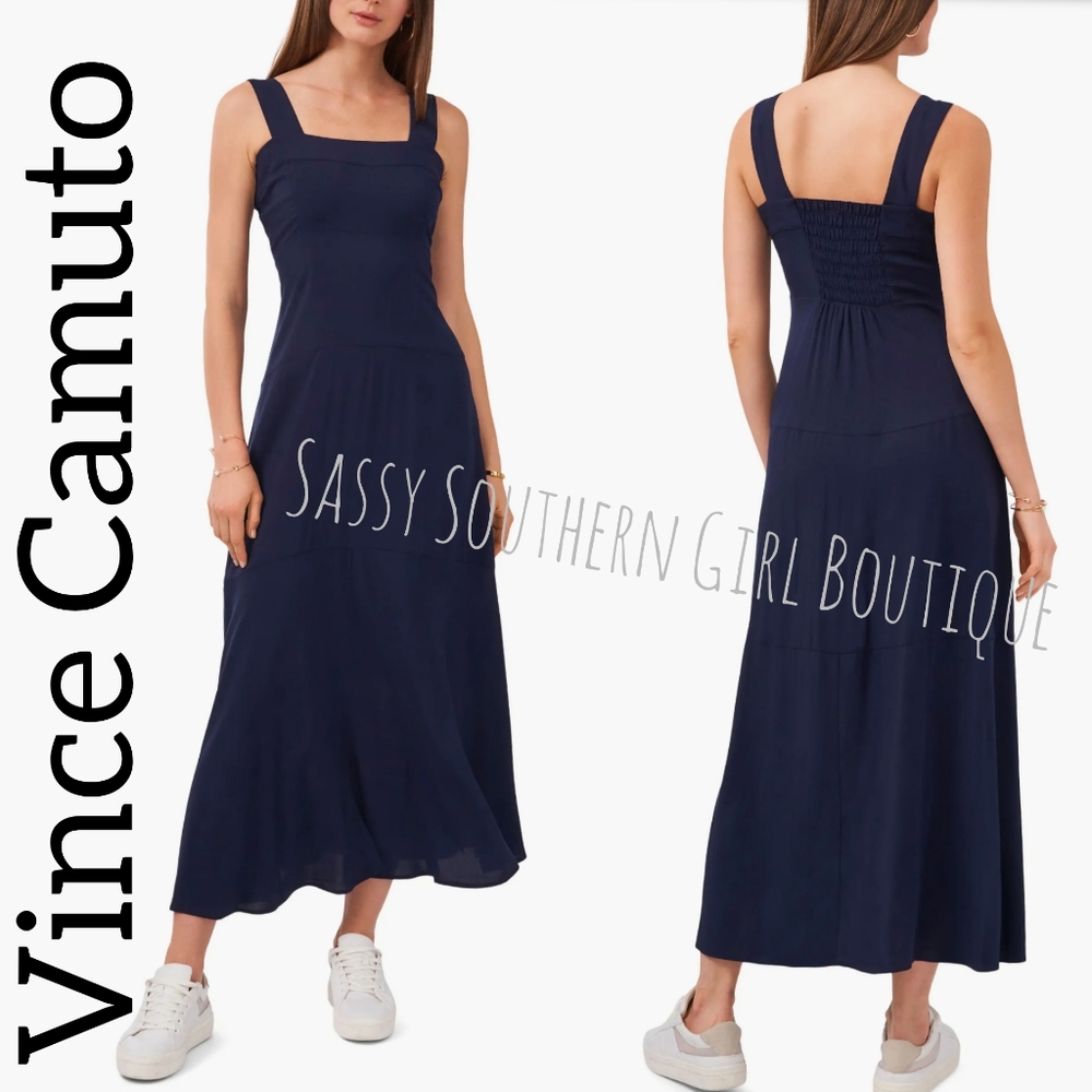 🆕⭐ Vince Camuto Navy Blue Sleeveless Maxi Dress